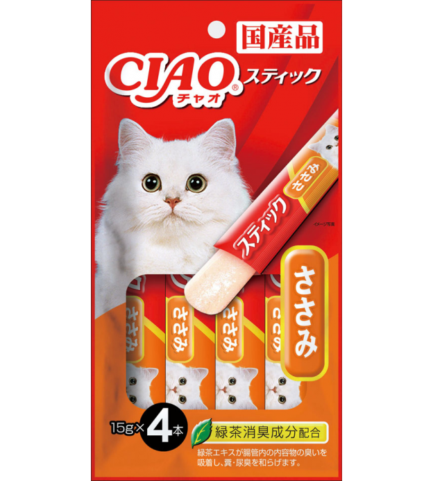 CIAO Stick Chicken Fillet In Jelly Cat Treats 15g (4p..