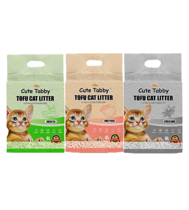 (BUNDLE OF 8) Cute Tabby Cat Tofu Litter (6L)